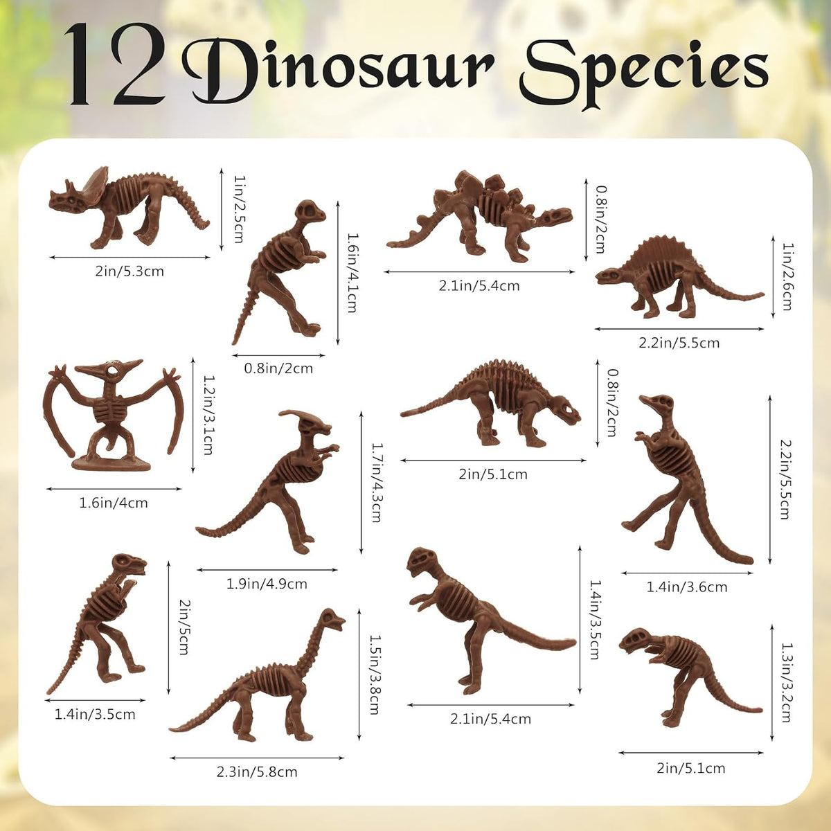 VICROIC dinosaur fossil skeleton toys, 60 assorted plastic figures - view 6