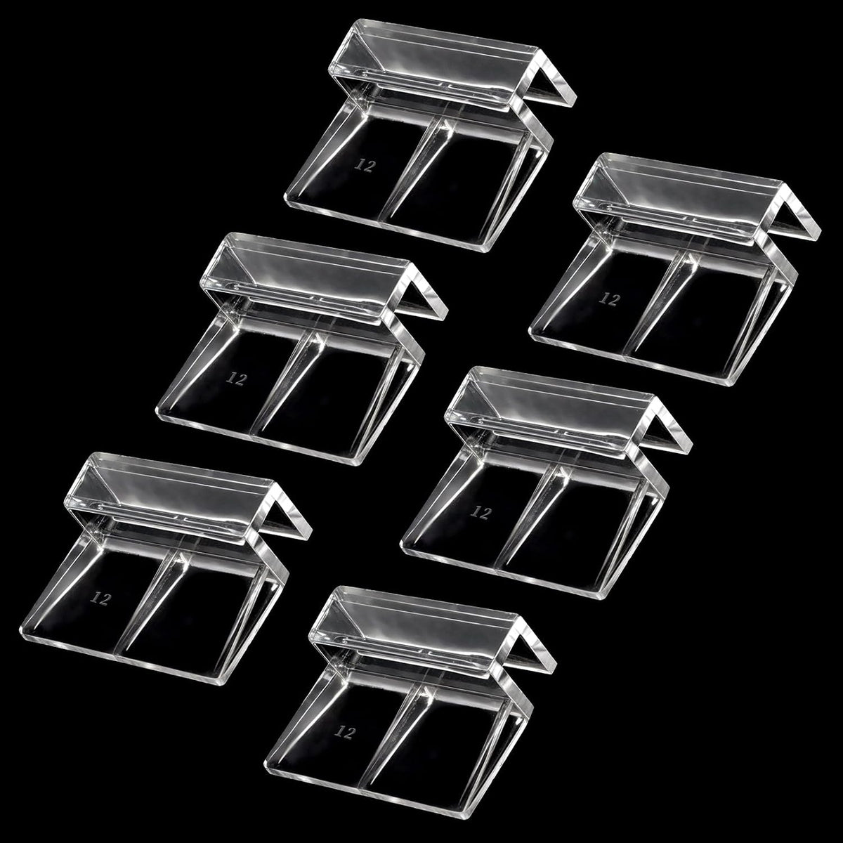 Sliverdew 6 PCS Aquarium Lid Clips, Plastic Fish Tank Cover - for 12mm thickness
