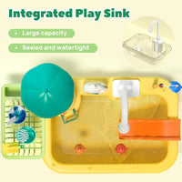 CUTE STONE Color Changing Play Kitchen Sink Toys - Yellow - image 4