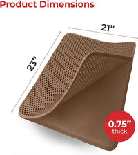 Small Cat Litter Trapper by iPrimio - Litter Mat, EZ Clean Cat Mat, Litter Box Mat Water Proof Layer and Puppy Pad Option. Patented (23"x21" Brown)