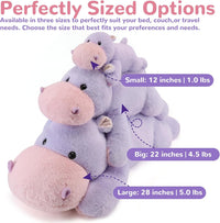 meowtastic Dog Weighted Stuffed Animals, Plush Pillow for Kids – Fun for Kids & Family - Purple Hippo / Medium / Hippopotamus - image 2