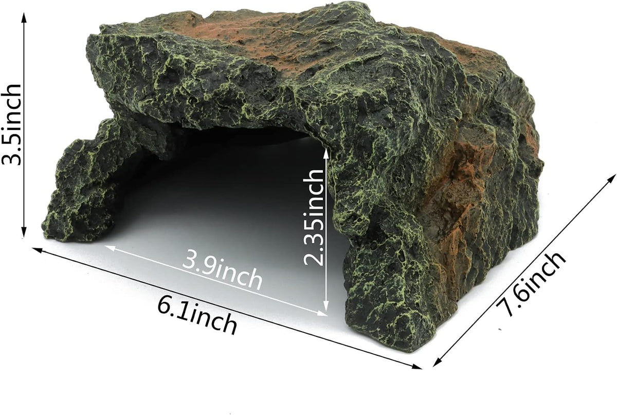 JIHAQUA Reptile Rock Hide Cave Aquarium Habitat Decor Tortoise Hideout - image 2