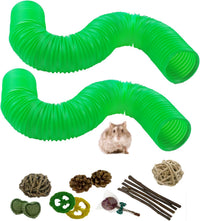 Plastic Hamster Tunnels, Small Animal Tubes - 【Green】 / 【2 PCS】