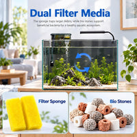 1.25 Gallon Fish Tank Small Glass Aquarium Kit Starter Set Dark - 10 Gallon - image 3