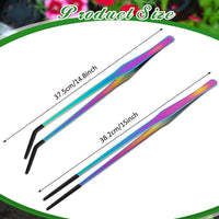 Lasnten 2 Pcs Reptile Feeding Tongs, Long - Colorful / 15 Inch - image 2