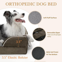 Comfort Expression Small Dog Beds Waterproof Orthopedic Foam Dog Sofa Beds for Medium Dogs Comfy Pet Bed with Washable Removable Cover & Non-Slip Bottom(Small,Dark Green)