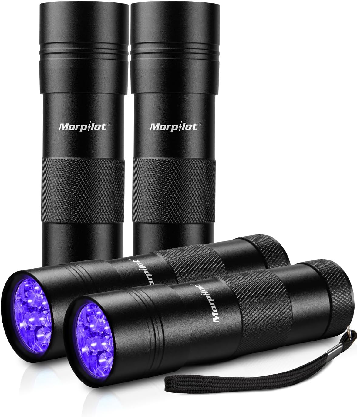 morpilot Mini UV Blacklight Flashlight - 4 Count (Batteries Not Included)