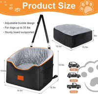 XIEEAOZEE Dog Car Seat for Small/Medium Dogs & Cats Under – Essentials for Dogs - Black/Gray - image 2