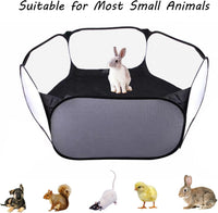 Small Animals Playpen, Portable Pop-up Open Interactive Pet Tent - Black - image 2