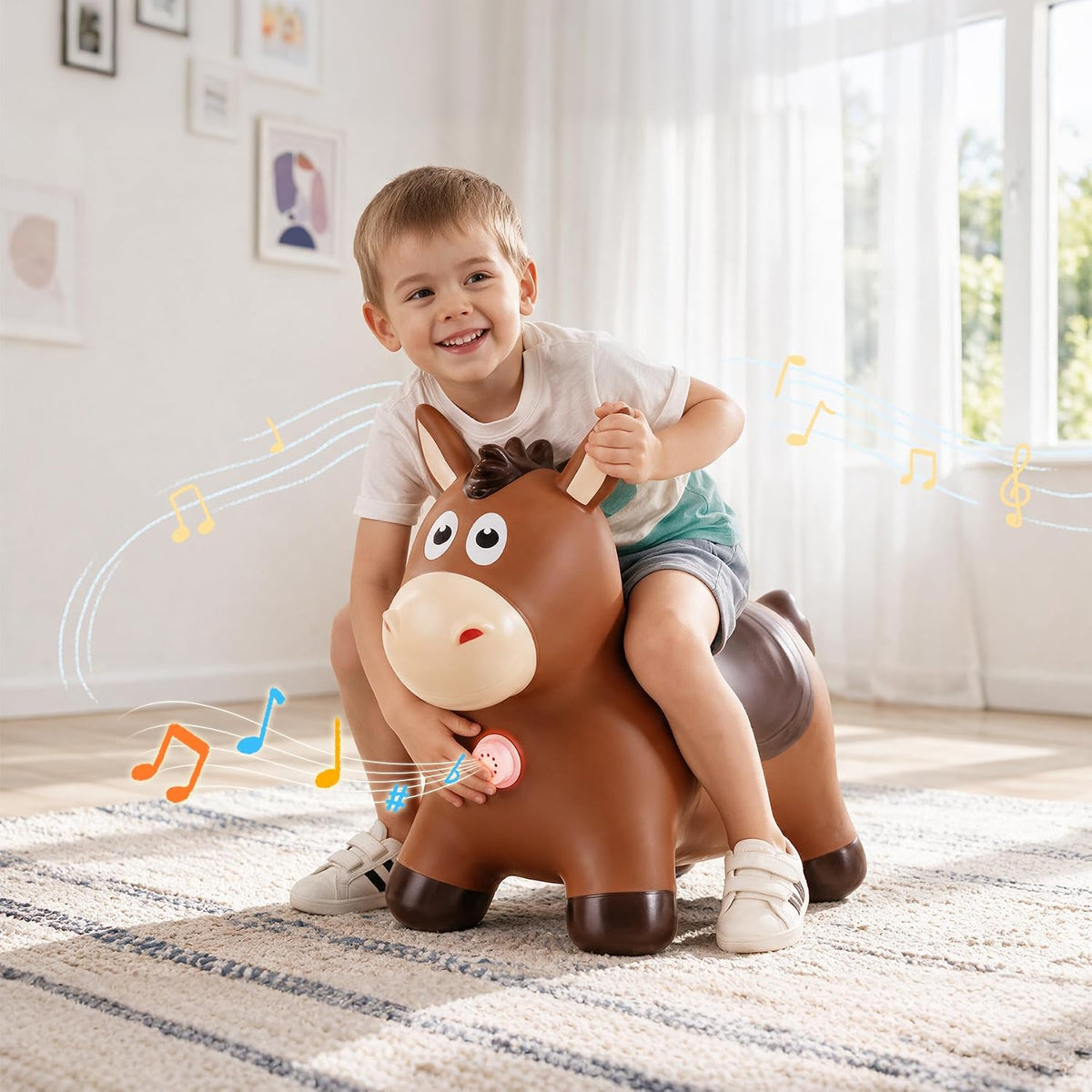 ZOOJOY Inflatable Horse Hopping Toy - Musical Horse - image 4