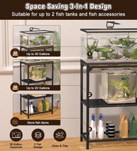 20-30 Gallon Aquarium Stand with 3-Tier Adjustable Storage Shelf – Essentials for Fish - 30 Gal Black - image 3