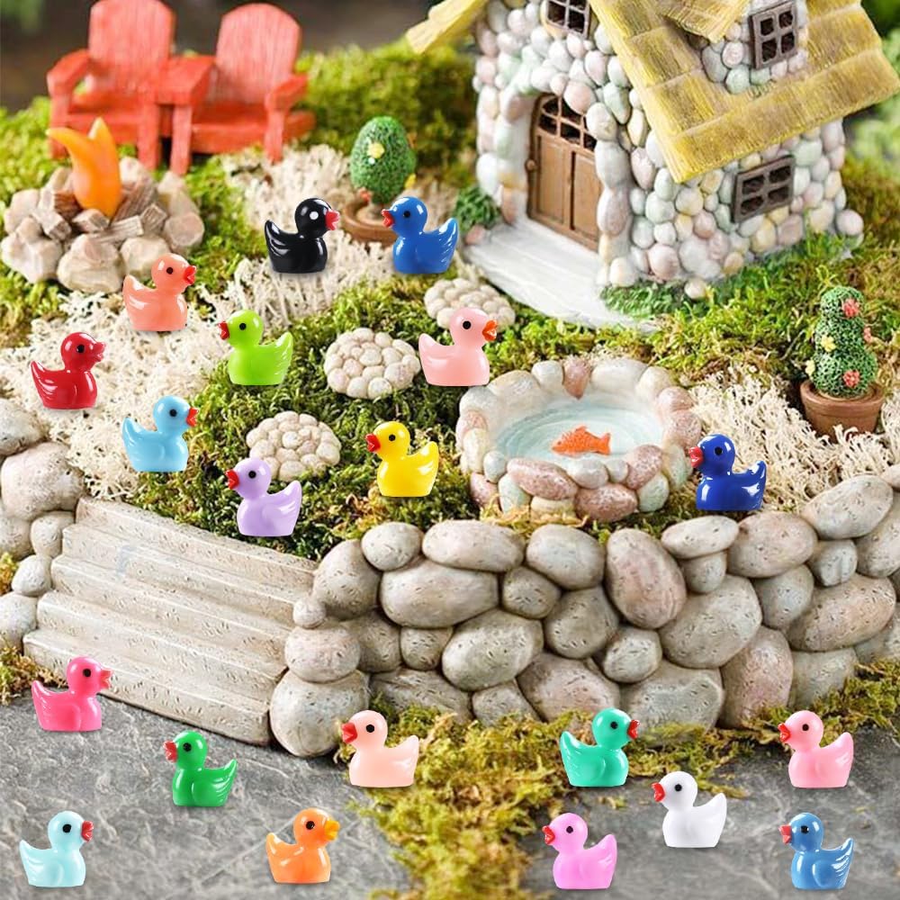 DULEFUN 150 mini resin animal and duck figurines in bright colors - view 19