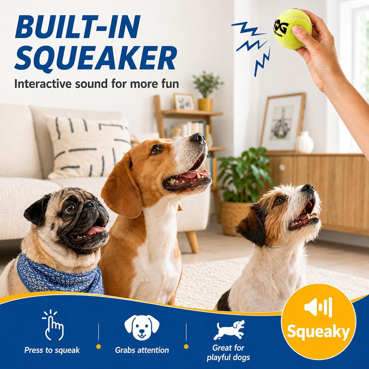 INSUM Tennis Balls for Dogs - Medium / Interactive (Squeaker) - image 4