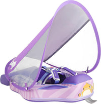 Mambobaby Float with Canopy Size Improved Non Inflatable Infant Baby - Clown Fish Purple
