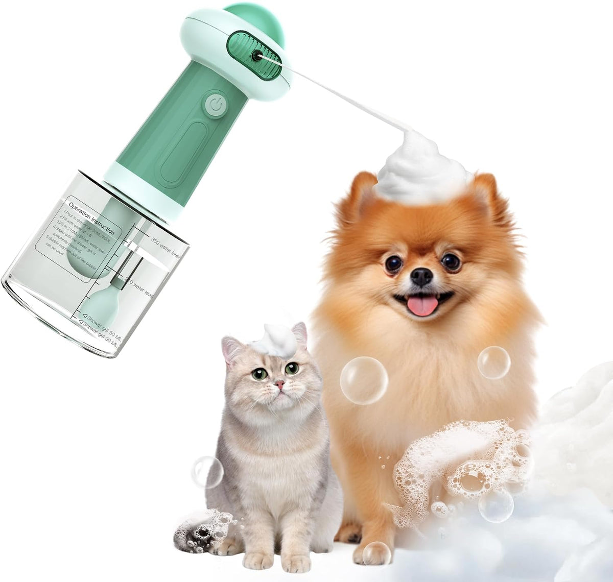 Electric Dog Shampoo Dispenser & Foam Sprayer - Green UFO