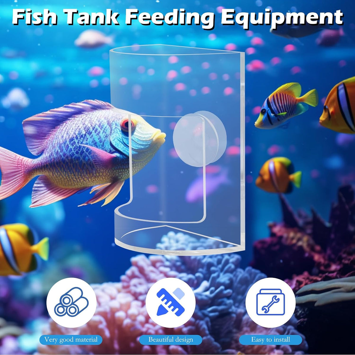 2Pcs Aquarium Fish Feeder Feeding Tray with Suction Cup - 1.Transparent - image 3