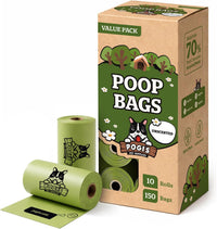 Pogi's Large Dog Poop Bags, Single Roll, Leak-Proof - 150 Count (Pack of 1) / Unscented