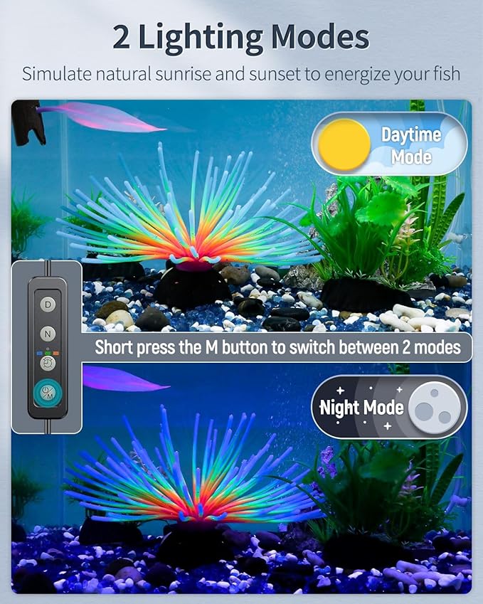 Pawfly 28W Aquarium LED Light for 36 to 42 Inch Extendable Fish Tank Light with Full Spectrum Brilliant White Blue Red Lights with Daytime & Night Modes Timer Auto On/Off Adjustable Brightness