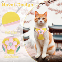 Cat Harness and Leash Set, Escape Proof Soft Vest Walk Pink XS – Essentials for Cats - Lemon yellow / Small - image 3
