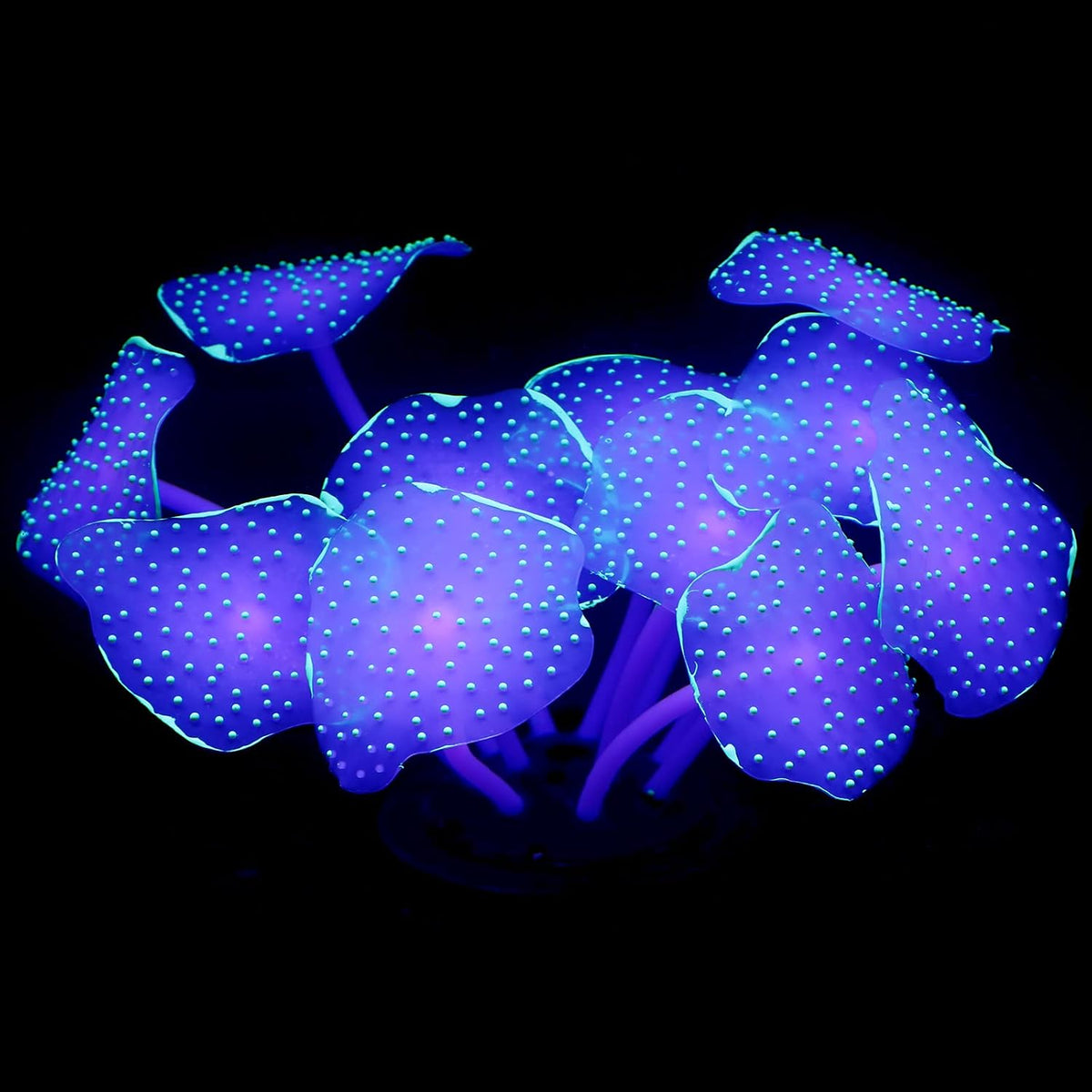 Uniclife Silicone Coral Plant Decorations Glowing Artificial Ornament - Green / Coral