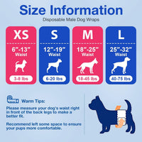 MICOOYO Dog Diapers Male Disposable Super Absorbent Male Dog Wraps - Large / 50 - image 3