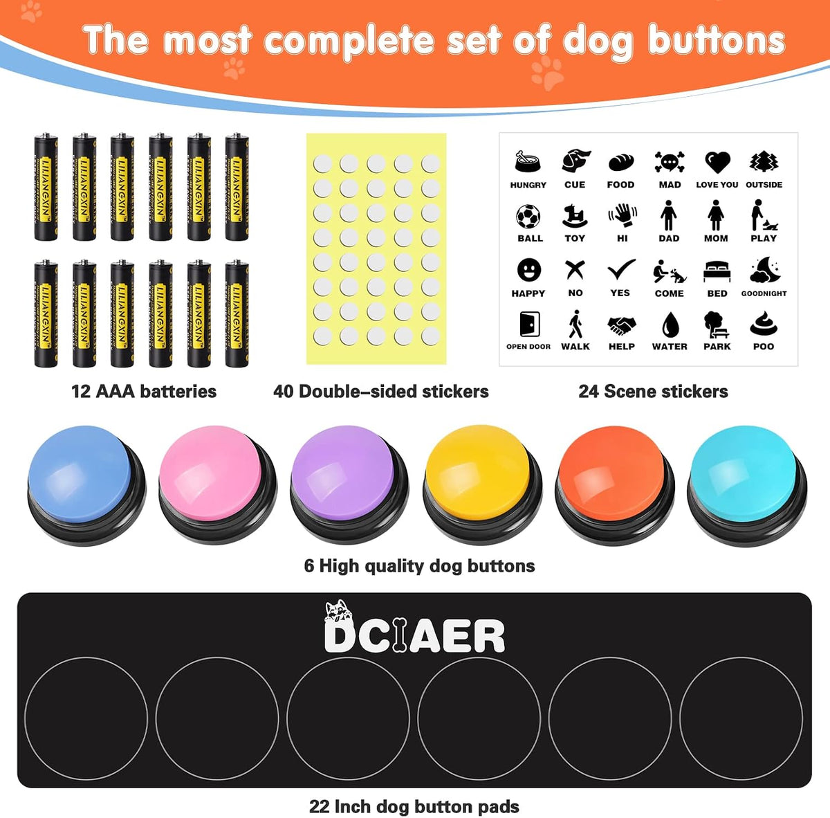 Dog Buttons for Communication, Talking Buttons for Dogs - 6 Pack - image 4