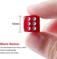 AUSTOR 100 Pcs 12mm Dice 6 Sided Game Dice Set with a Drawstring Pouch – Fun for Kids & Family - Solid Rounded, 12mm - image 2