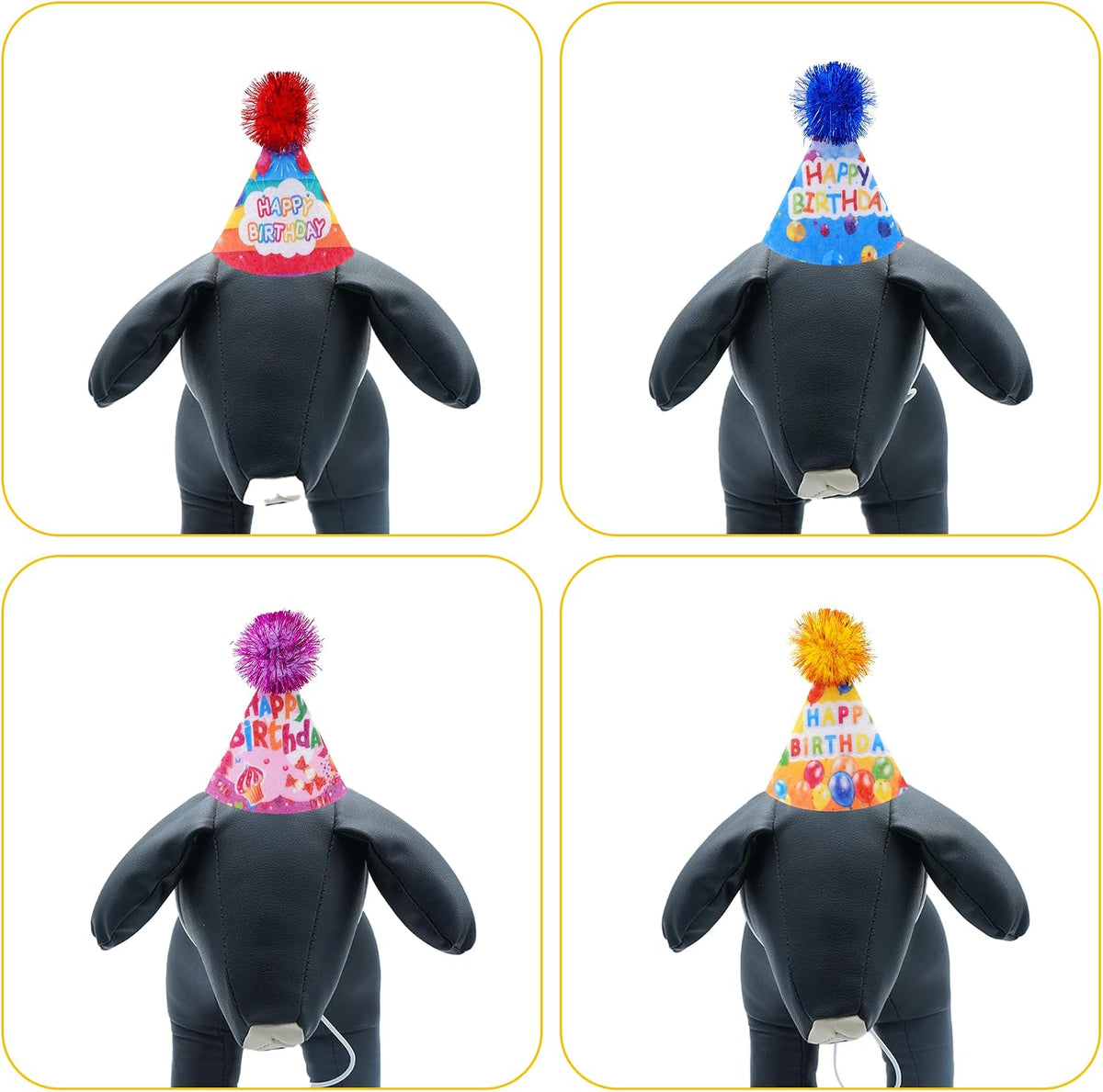6PCS Dog Birthday Party Hats Felt for Small Medium Dogs Paw Bone – Essentials for Dogs - Birthday Hat / Small/Medium - image 4