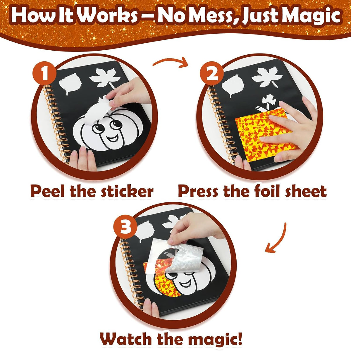 FUNNYB&G Foil Art Craft Kit for Kids - Thanksgiving - image 4