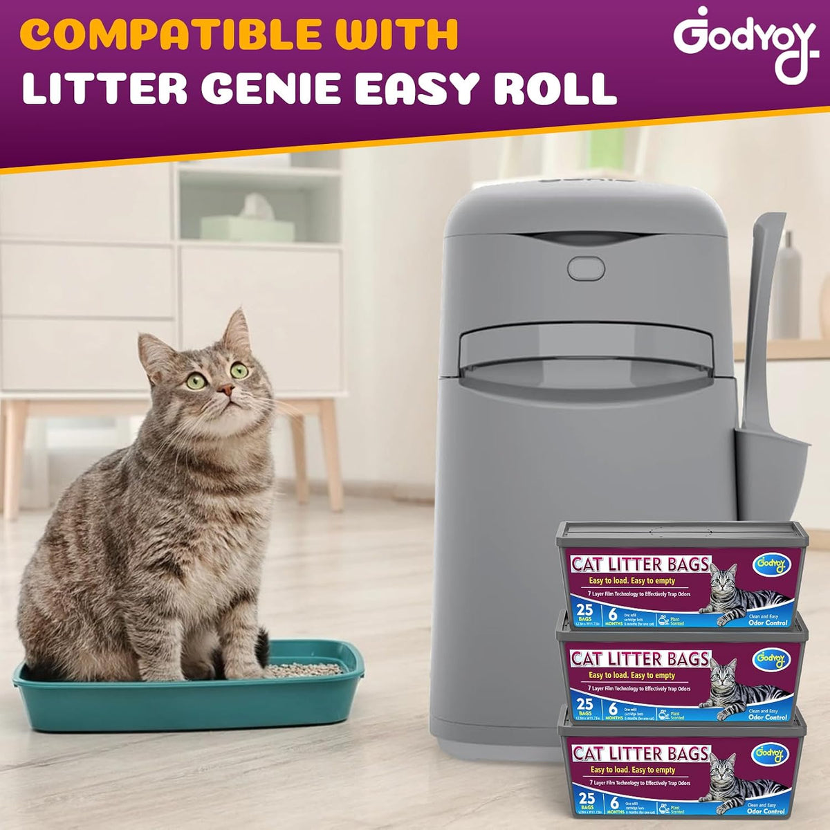 Cat Litter Refill Bags Compatible with Genie Easy Roll Litter Bin – Daily Care for Cats - 3 Packs - image 4