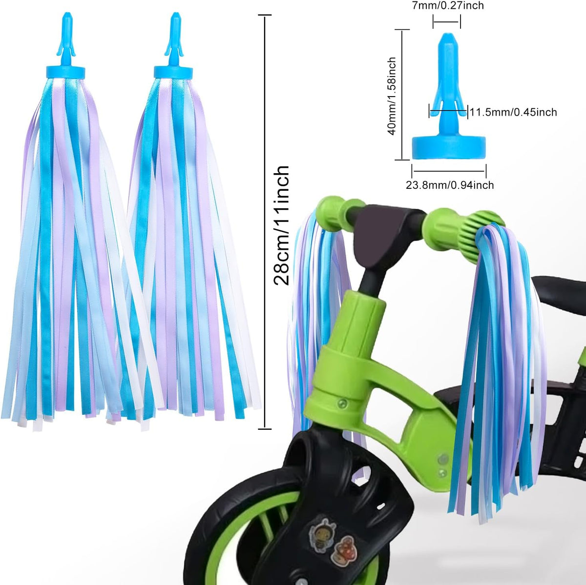 Bike Streamers Bike Tassels for Kids 1 Pair - Blue - image 3