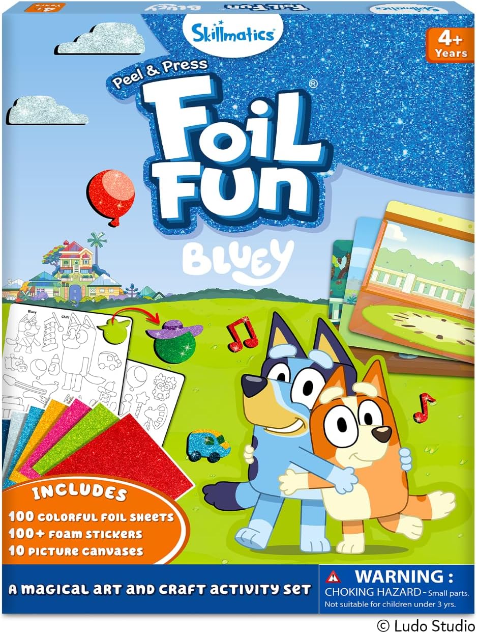 Skillmatics Foil Fun Unicorn & Princesses, Foil Art & Craft - 4. Bluey