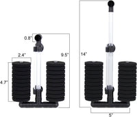 AQUANEAT 4 Pack Double Bio Sponge Filter, for Fry, Betta, Shrimp - Large 4pcs - image 2