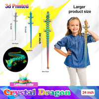 24 inch Large 3D Printed Dragon Glow in the Dark in Halloween – Fun for Kids & Family - Luminous Rainbow / 24 inch - image 4