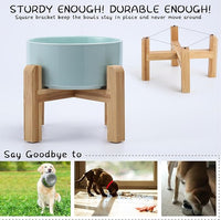 Petygooing Elevated/Raised Ceramic Dog Bowl for Small Breeds, Dog Food Water Dish with Stand,Pet Feeding Bowl with Anti Slip Rubber for Cats and Small Dogs Puppy 13.5 OZ (5.1In / 1.7 Cups) Blue Sky