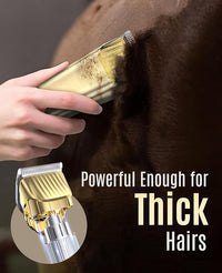 oneisall Cordless Horse Clippers,Low Noise 2 Speed Grooming Clippers,Horse Trimmer Shaver Kit for Matted Long Hair,Detachable Stainless Steel Blade Grooming Kit for Thick Coat
