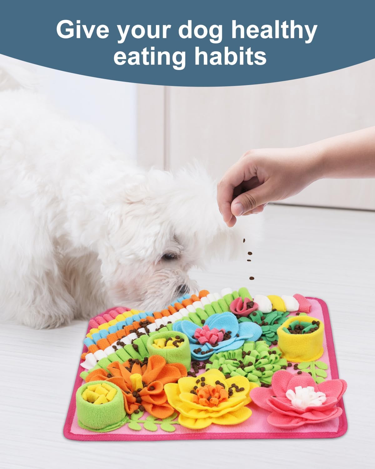 Snuffle Mat for Dogs, 15.4in Felt Wool for Small/Medium Pet Puzzle – Essentials for Dogs - Pink / 15.4"L x 15.4"W - image 3