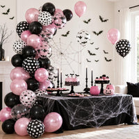 Froova black and white Halloween balloons with ghost and bat prints and bat stickers - view 13