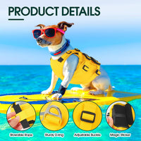 Kuoser Dog Life Jacket, High Flotation Dog Life Vest for Swimming Boating – Essentials for Dogs - Safety Yellow / S (Chest Girth:16.93-21.26'') - image 4