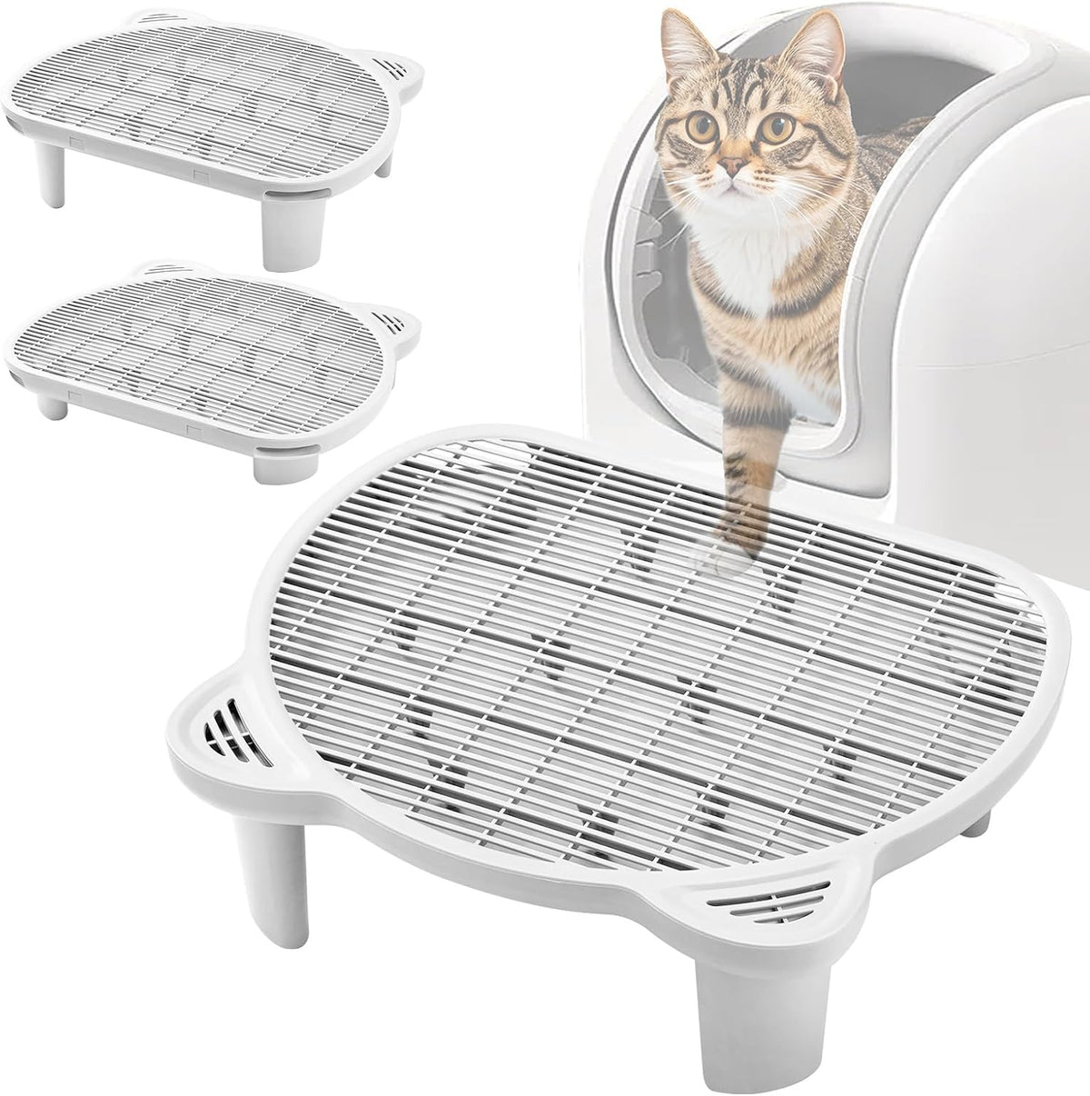 Litter Catching Step for Cat Litter Box - White