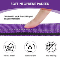 Reflective Dog Collar, Adjustable Nylon for Medium Dogs - Purple / M:width 3/4"neck 14-20.5" - image 3