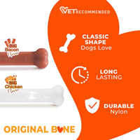 Nylabone Power Chew Original Bone Dog Chew Toys - Bacon & Chicken / Large - image 4