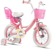 Glerc Maggie Girls Bike, 12-20 Inch Kids Bike for 2-13 Years Old Children, Princess Style Kids - Pink & White / 14 Inch