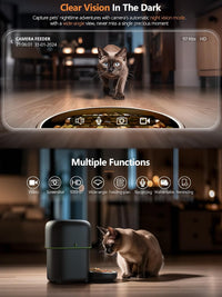 Automatic Cat Feeder, Over 180-day Battery Life - 2L-Black / WiFi & Camera - image 4