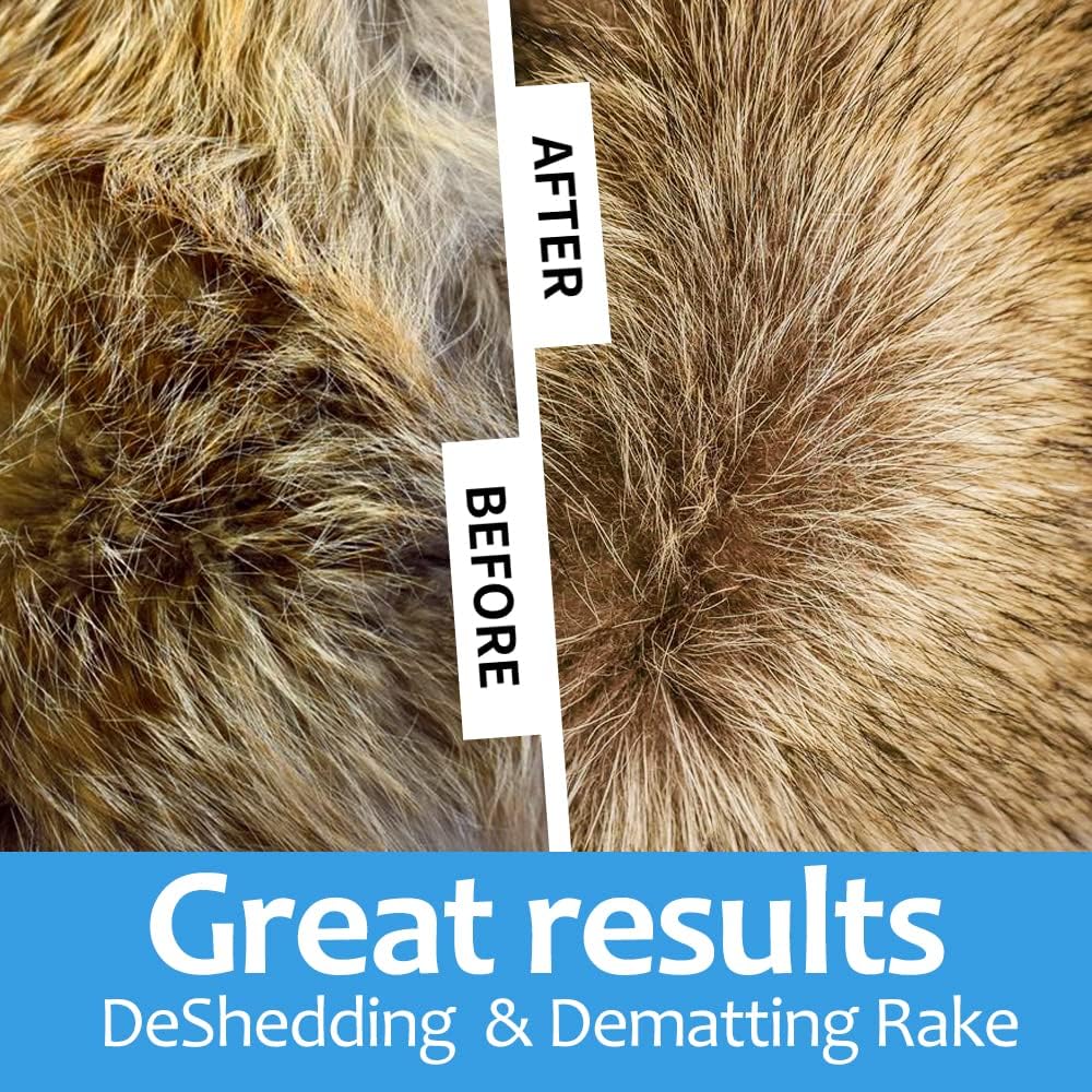 Undercoat Rake for Dogs, Pet Hair Grooming Brush - Blue - image 3