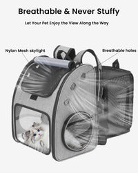 Expandable Cat Backpack Carrier for Small Cats/Dogs Airline Approved – Essentials for Dogs - Grey-Standard - image 3