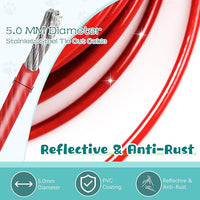 Red Chew Proof 30FT Dog Tie Out Cable, Heavy Duty Dog Lead for Yard & Camping