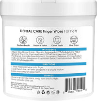 Mooncat Dental Finger Wipes for Dogs & Cats - Easy Teeth Cleaning to Remove Plaque, Tartar & Freshen Bad Breath - Gentle Tooth Wipes for Puppy & Kitten Care - 40 Counts