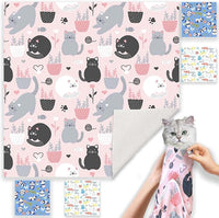 Cat Wrap for Grooming-Premium Cat Grooming Wrap Cat Restraint for Nail Clipping, Self-Adherent Soft Cat Blanket to Wrap Cat Anti-Scratch Anti-Escape Grooming Bag (Pink, L(Within 9lbs))