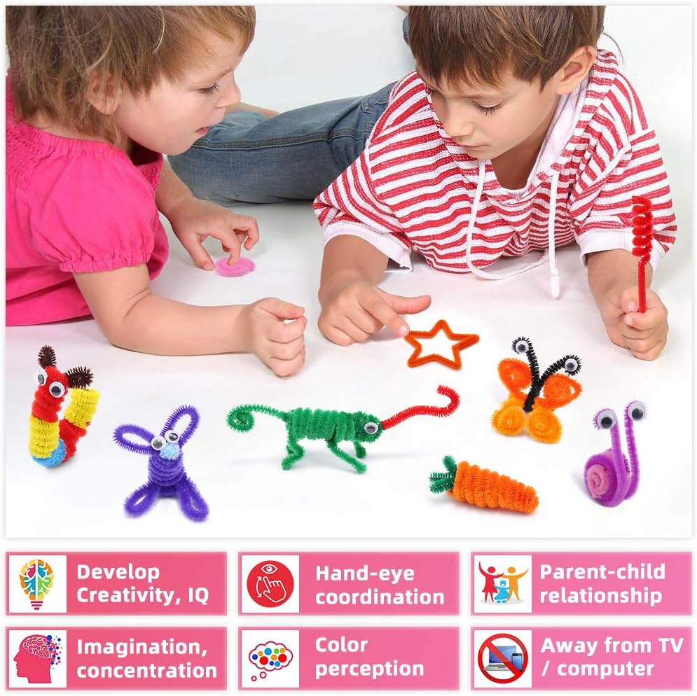 Pipe Cleaners Chenille Stems 1050 Pieces 30 Assorted Colors for Craft - 30 colors / 1050pcs - image 3